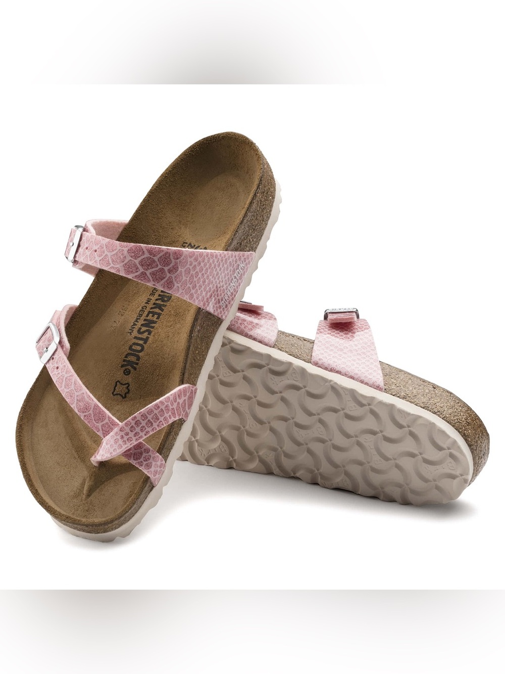 Birkenstock Mayari Birko-Flor Flat Sandals in Magic Snake Rose